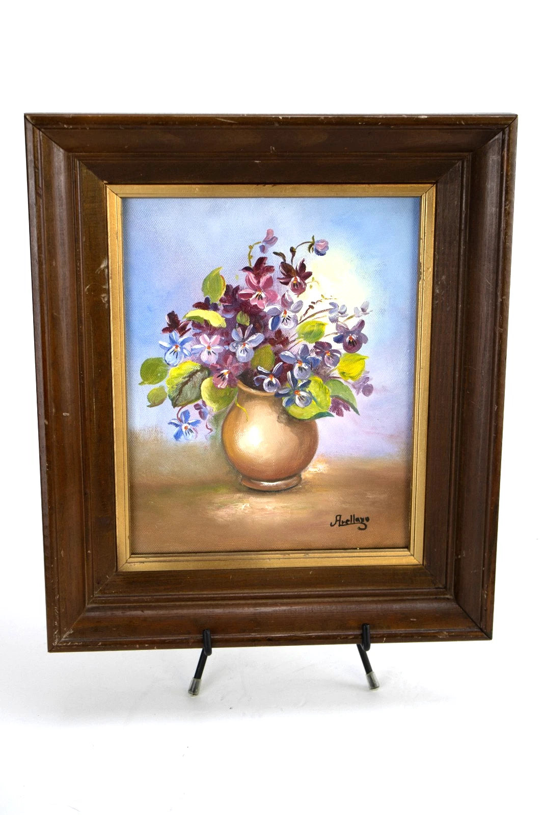 Vintage Floral Still Life by Arellano | Original Oil Painting
