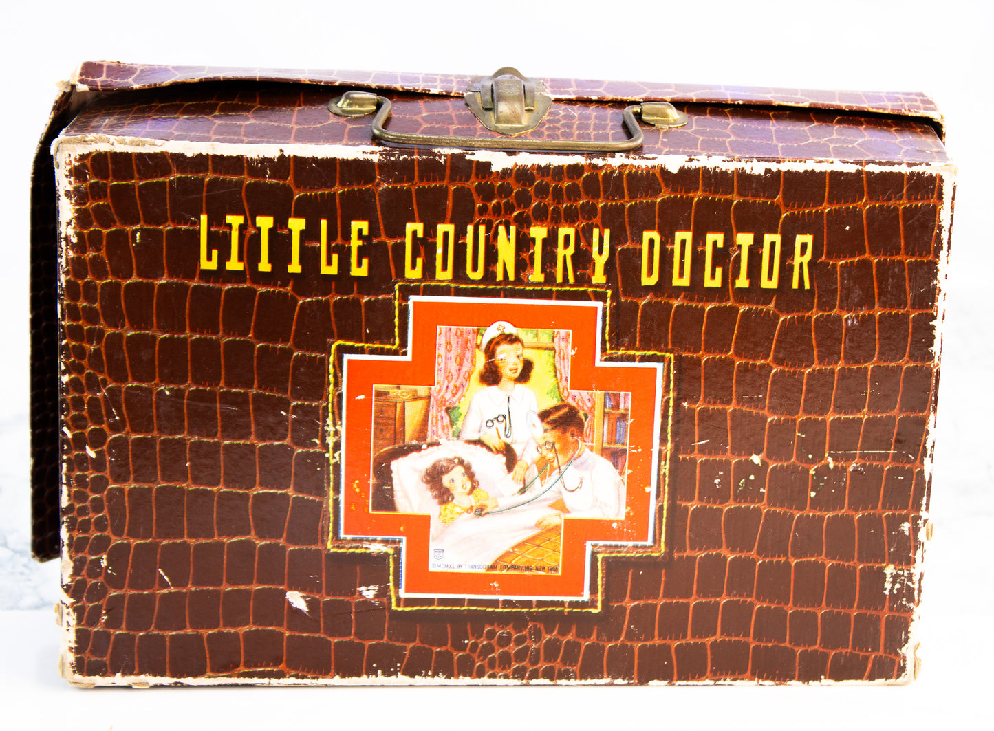 1940 Little Country Doctor Kit - Transogram Toy Medical Set USA Pretend Play