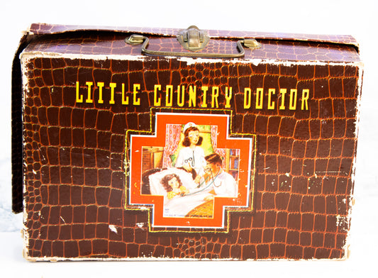 1940 Little Country Doctor Kit - Transogram Toy Medical Set USA Pretend Play