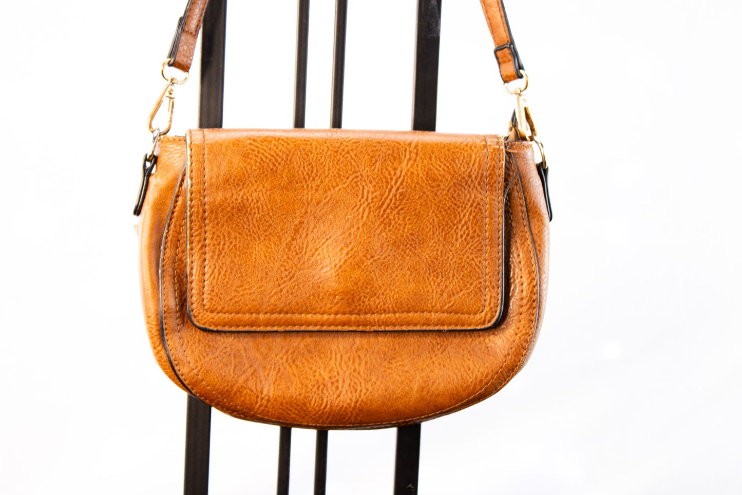 Sasha + Sofi Brown Crossbody Bag Small Flap Purse Adjustable Strap