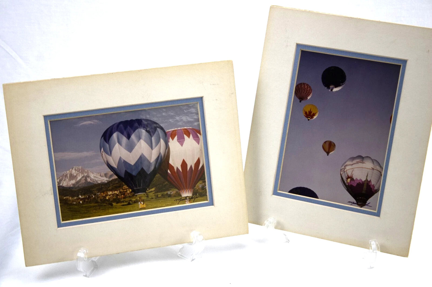 Vintage 1979 Hot Air Balloon Photography Set by Michael John – Signed & Matted