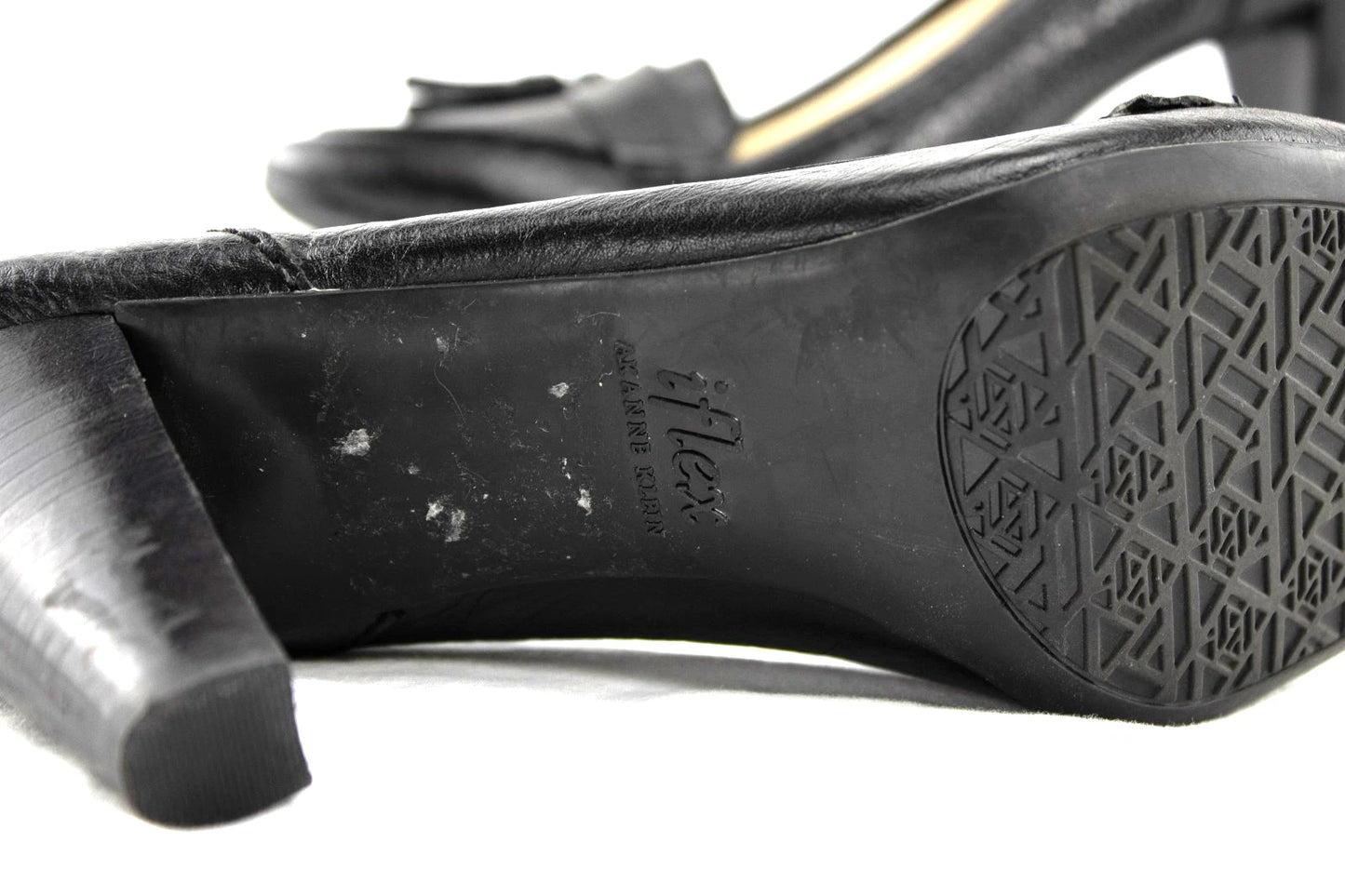 AK Anne Klein iFlex Black Leather Tassel Heels | Size 8.5M | Classic Loafer Pump