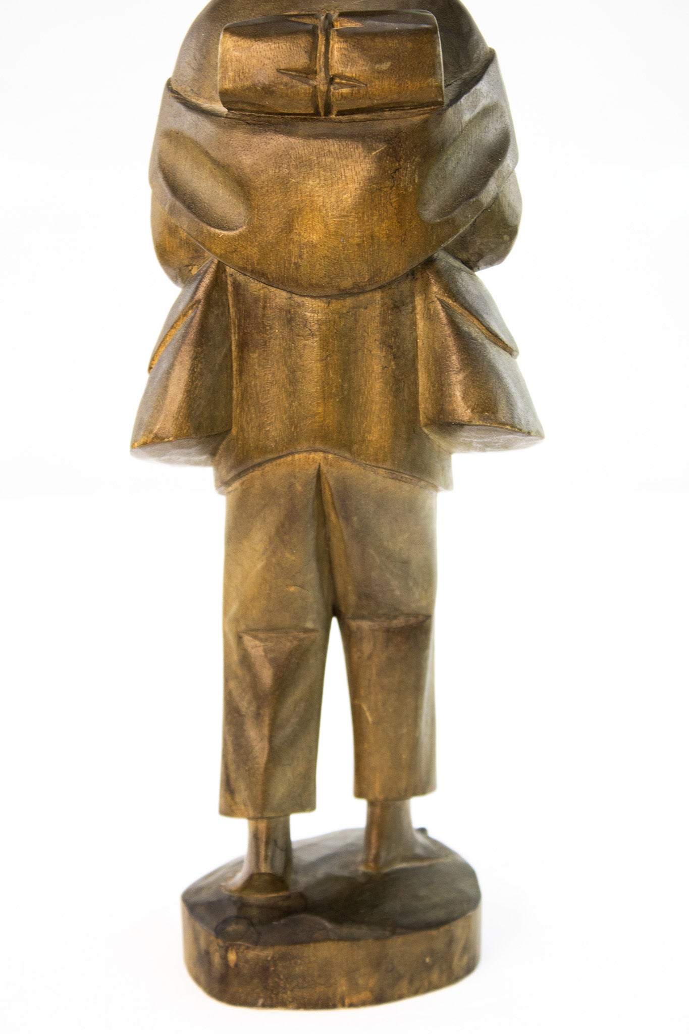 Hand Carved Wooden Folk Art Figure – Vintage Sculpture