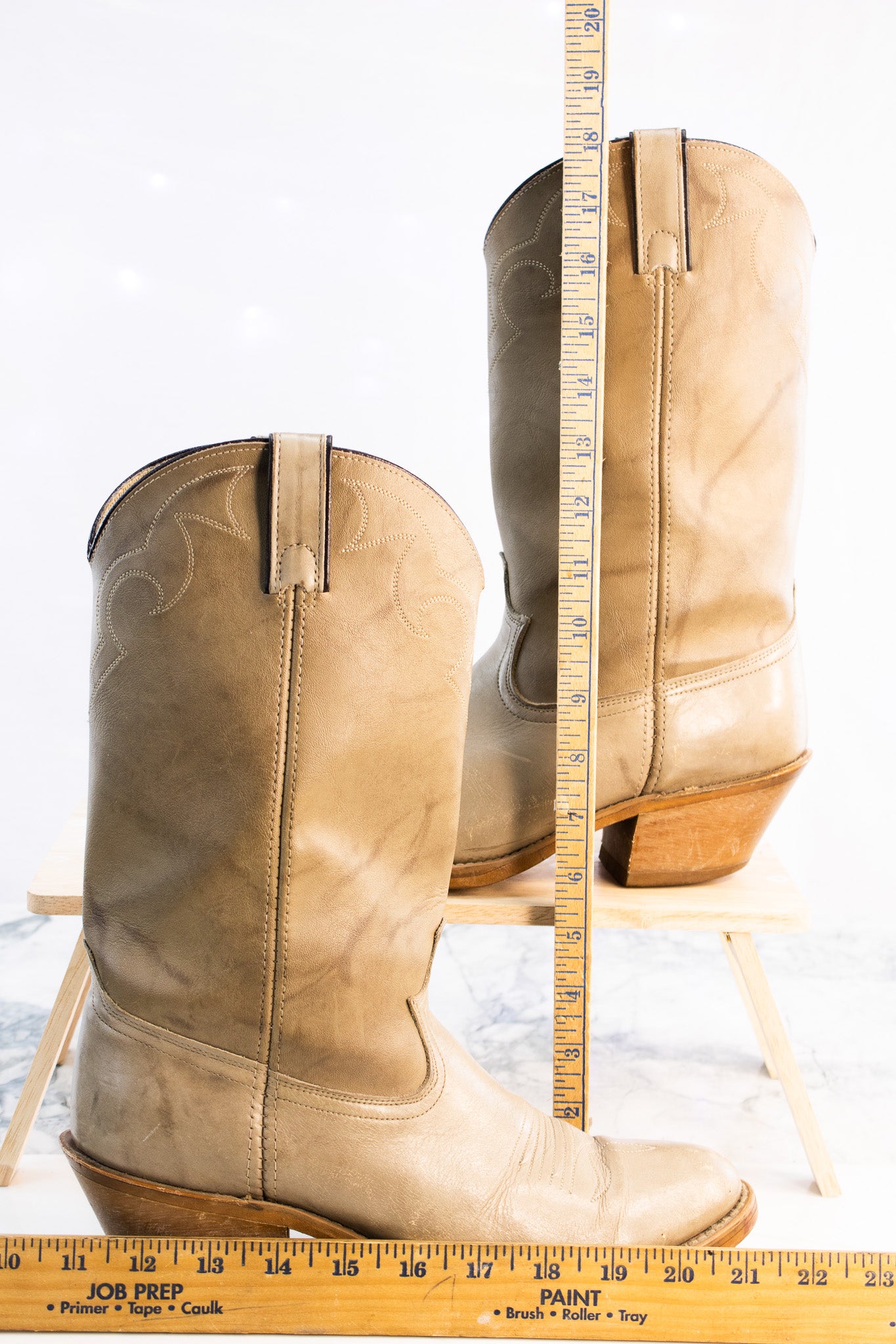 Justin USA Roper Boots Tan Leather Western Cowboy Boots L2301