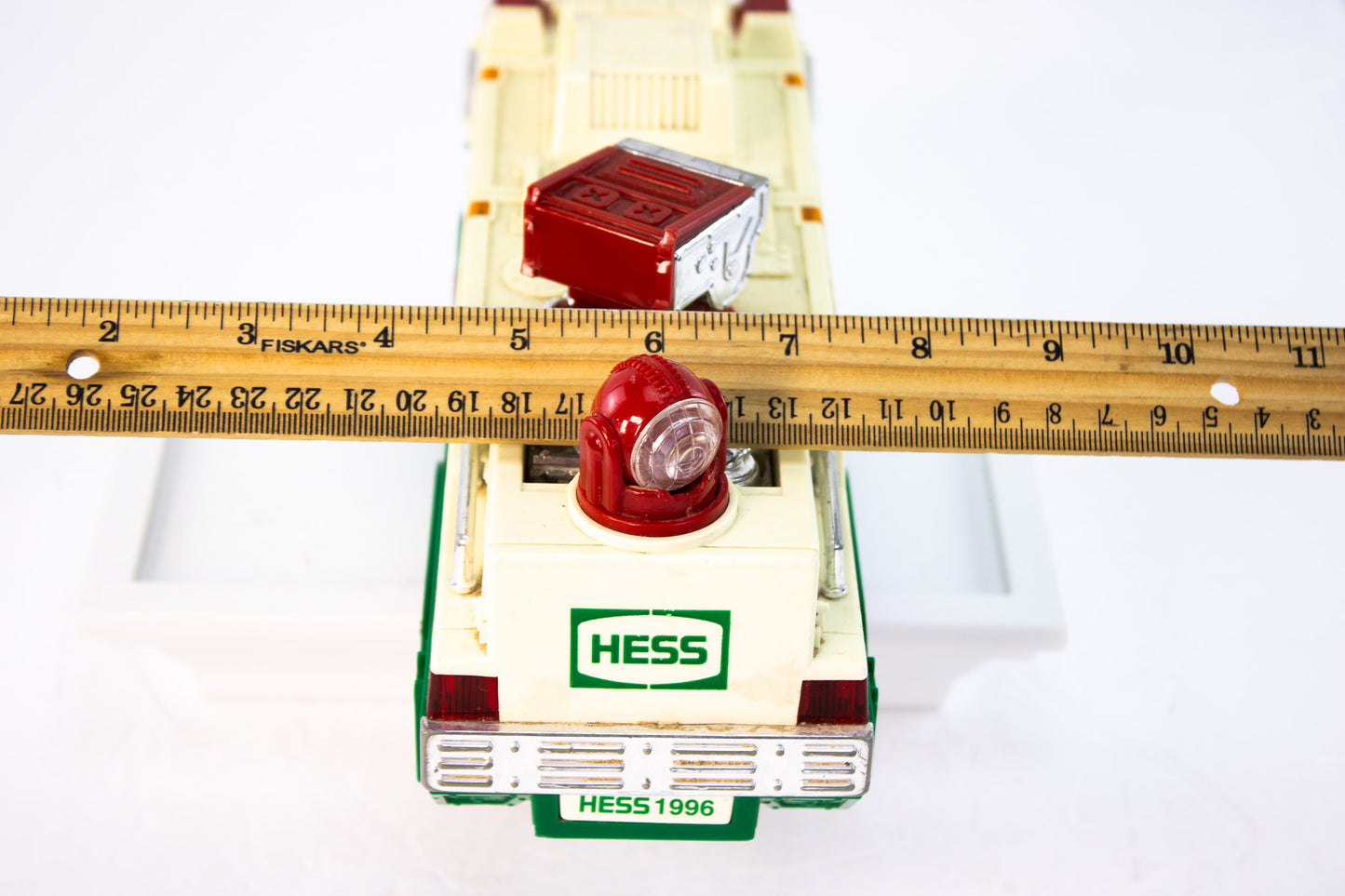 Classic 1996 Hess Fire Truck Toy – Lights and Sounds, Green & Cream