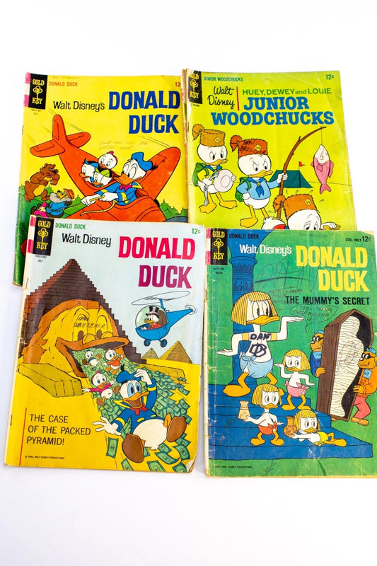 Lot of 4 Walt Disney Donald Duck & Junior Woodchucks Comics – Gold Key 1964–66