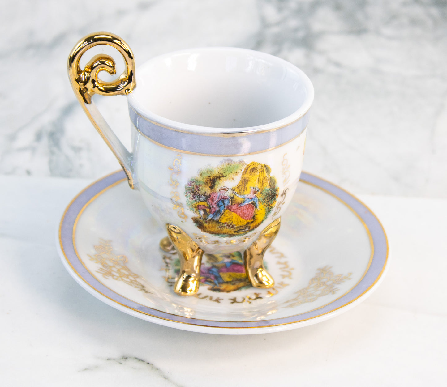 Romantic Bridal Lusterware Tea Set / 15 pc set