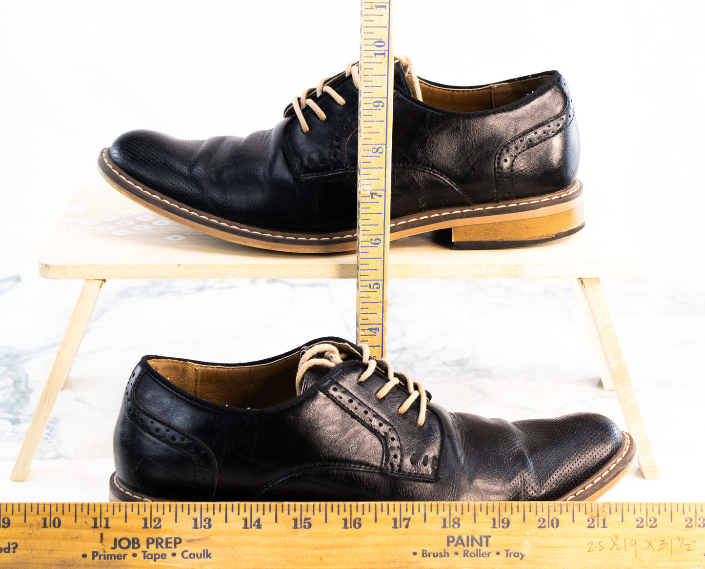 Madden Black Leather Oxford Dress Shoes Mens 8.5 Cap Toe Lace Up