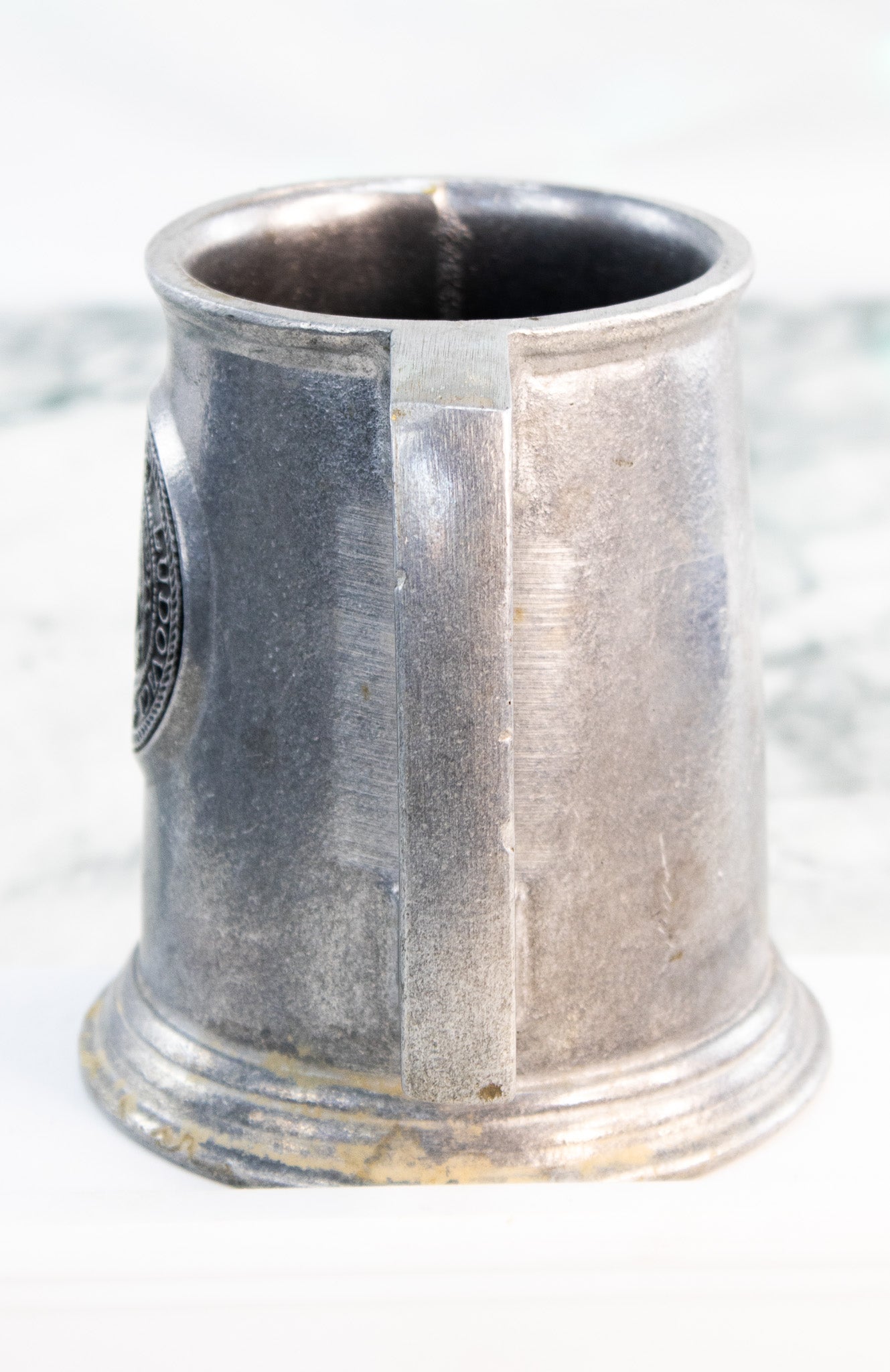 VINTAGE PEWTER TANKARD – UNIVERSITY OF SAN FRANCISCO SEAL – 1981 AWARD MUG