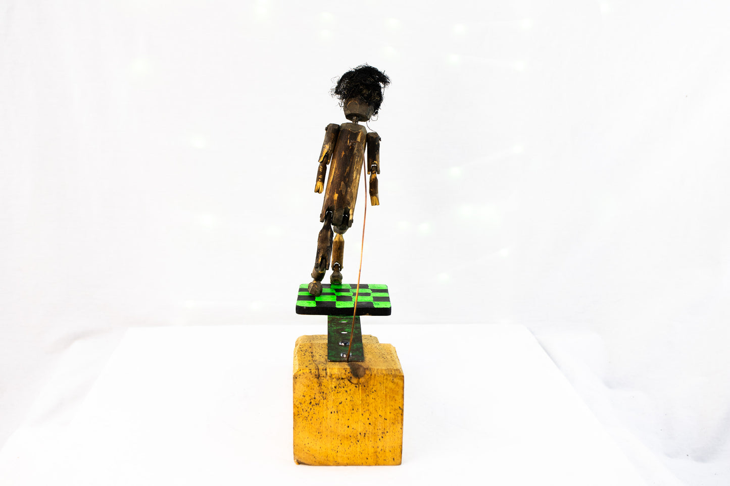Hand Carved Wooden Kinetic Folk Art Figure | Moving Dancing Sculpture