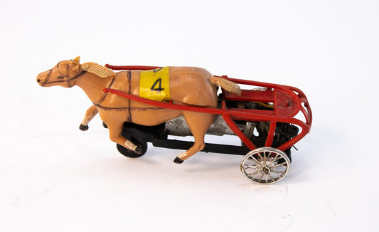 Vintage Slot Horse Racing Track Horse | Mid-Century Arcade Mechanical Toy