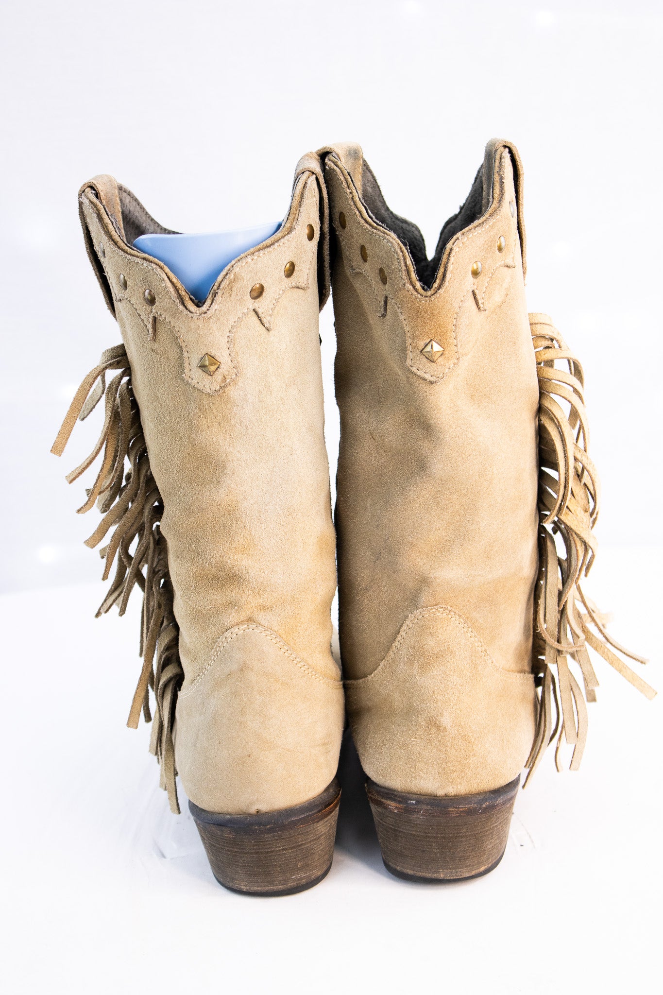 Roper Fringe Western Boots – Women’s Size 6.5 – Tan Suede Cowgirl Boots