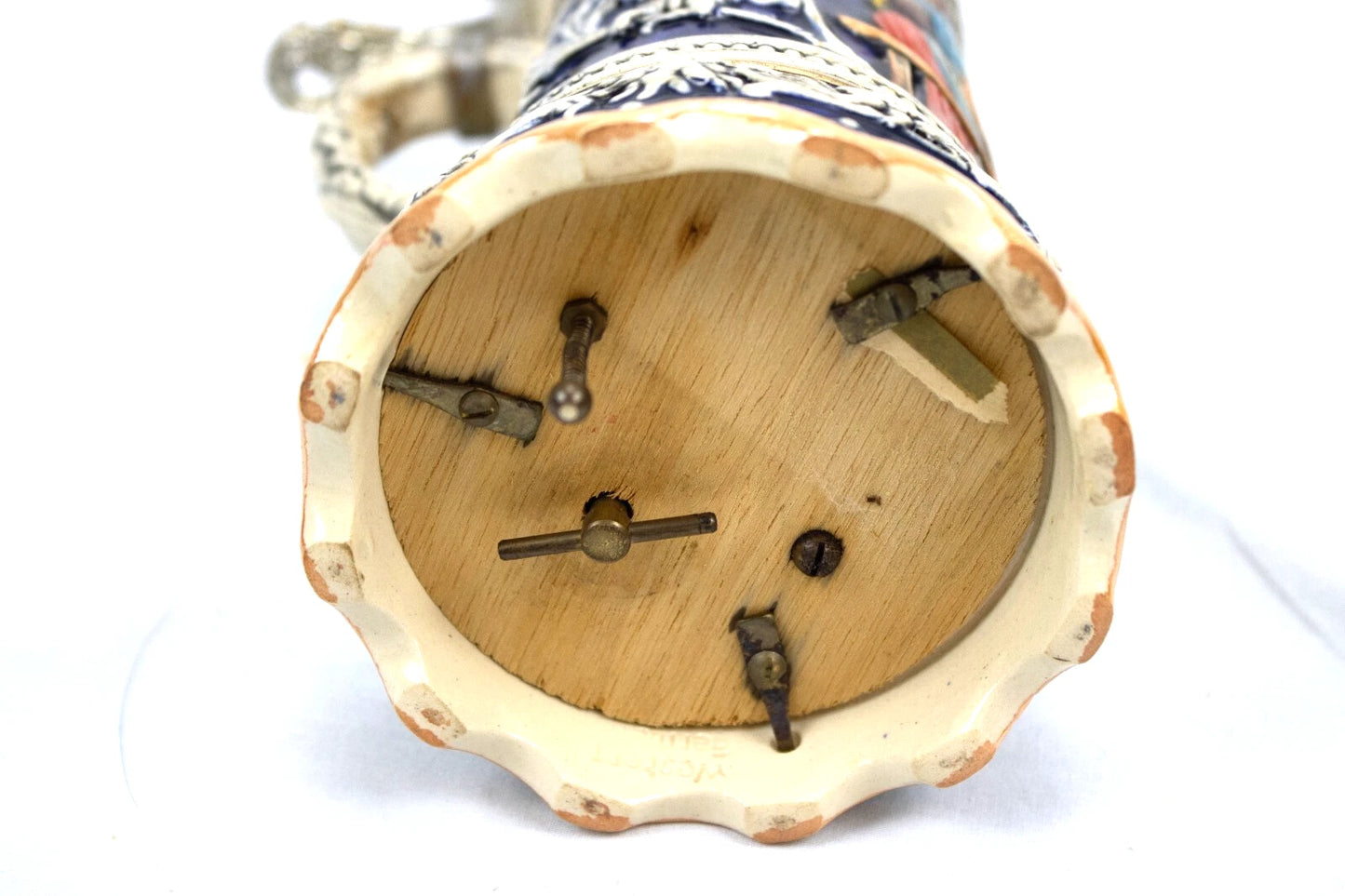 Vintage West German Beer Stein with Music Box – Hand-Painted Tavern Scene