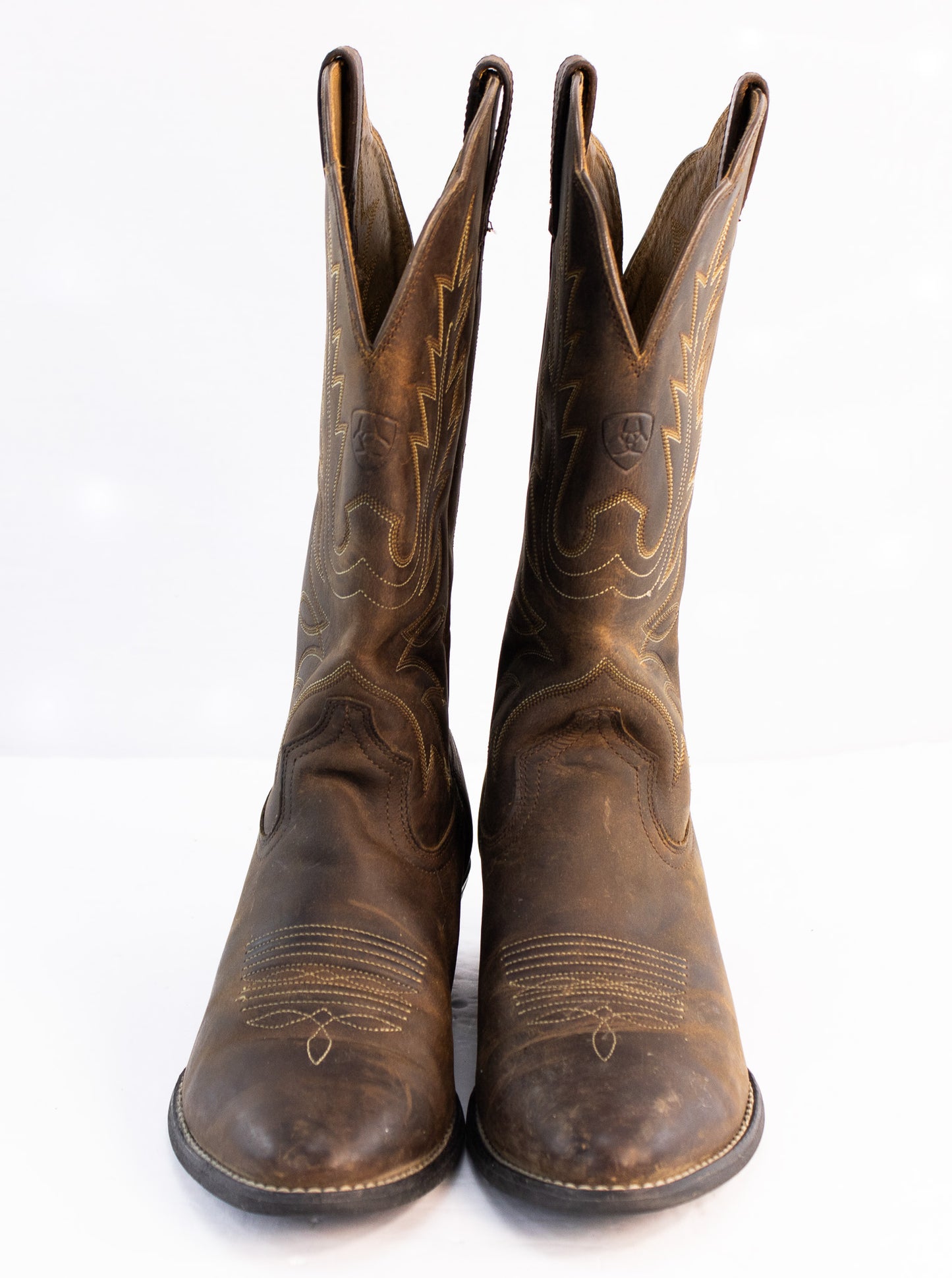 Ariat Men’s Brown Leather Western Boots | Size 9B Distressed Cowboy Boots