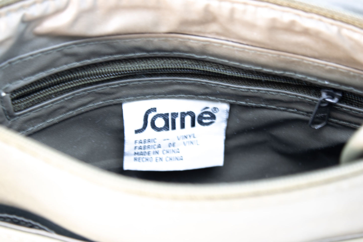 Vintage Samé Olive Green Crossbody Purse Structured Vinyl
