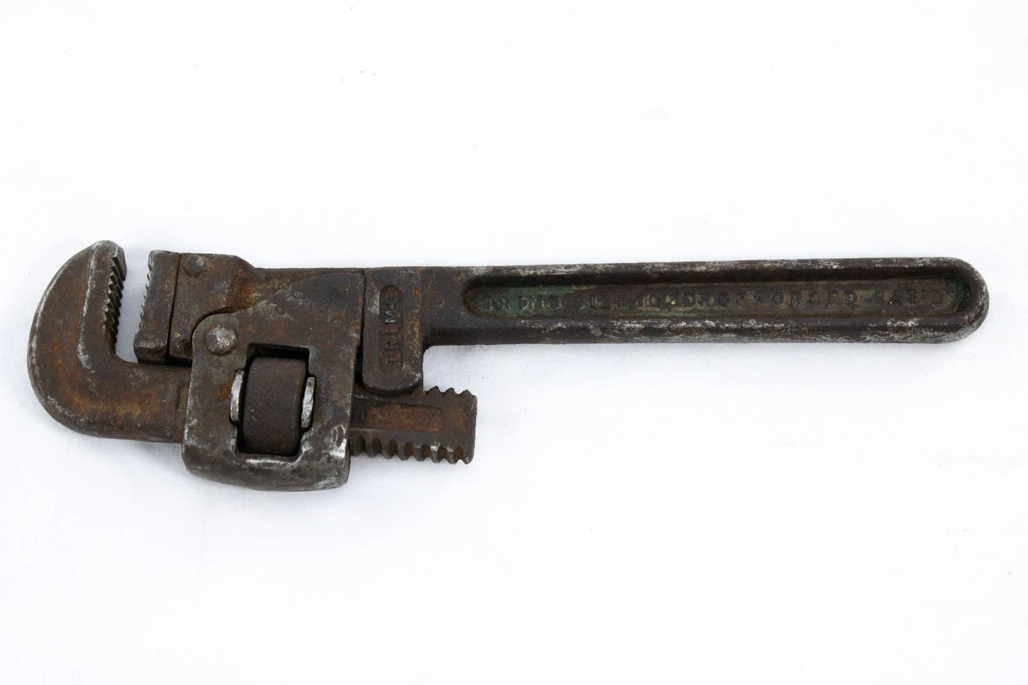 Vintage Hargrave 6" C Clamp & Trimo 10" Pipe Wrench USA Iron Tool Set Rust Patin