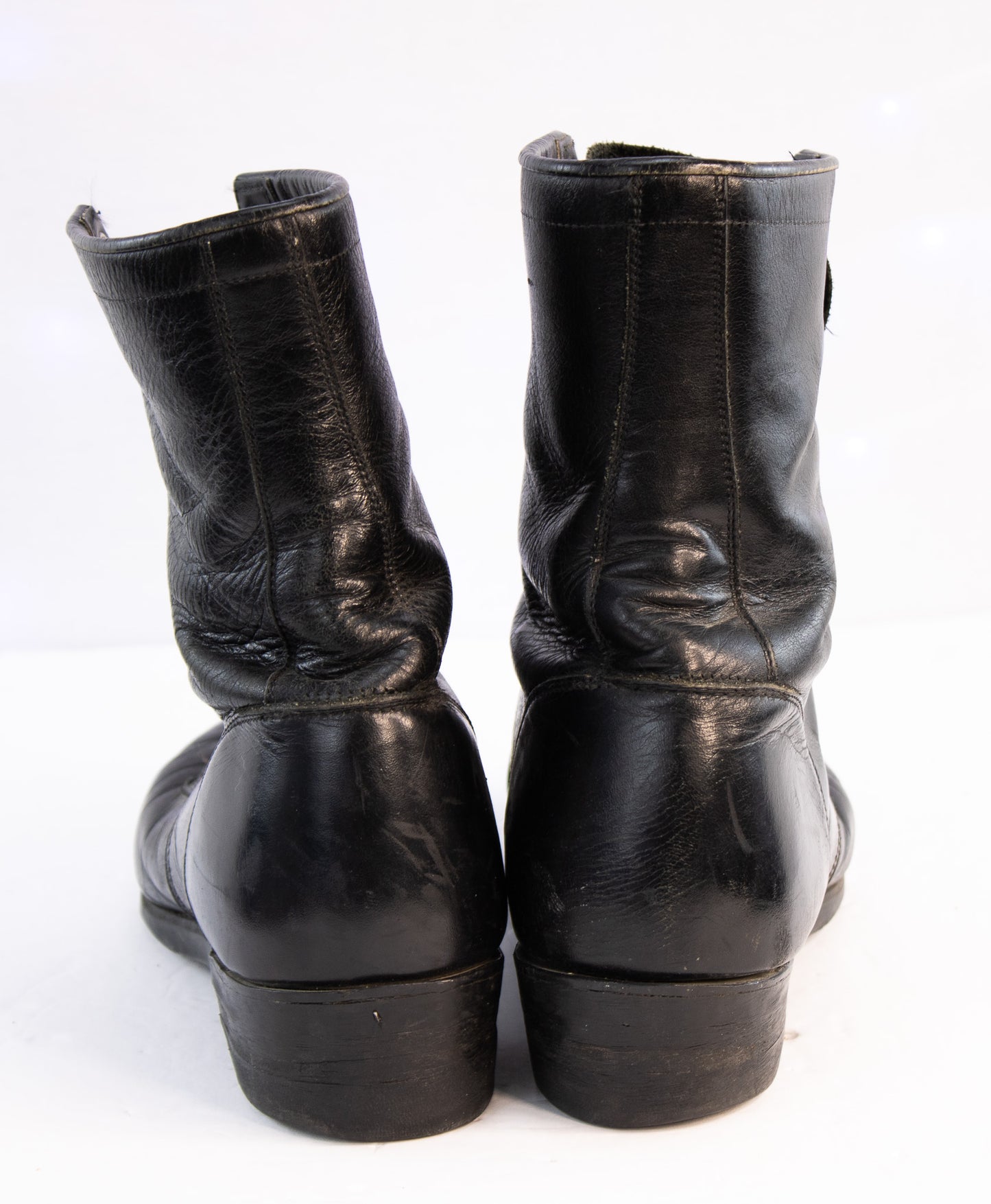Vintage Justin Black Leather Lace-Up Ankle Boots | Made in USA