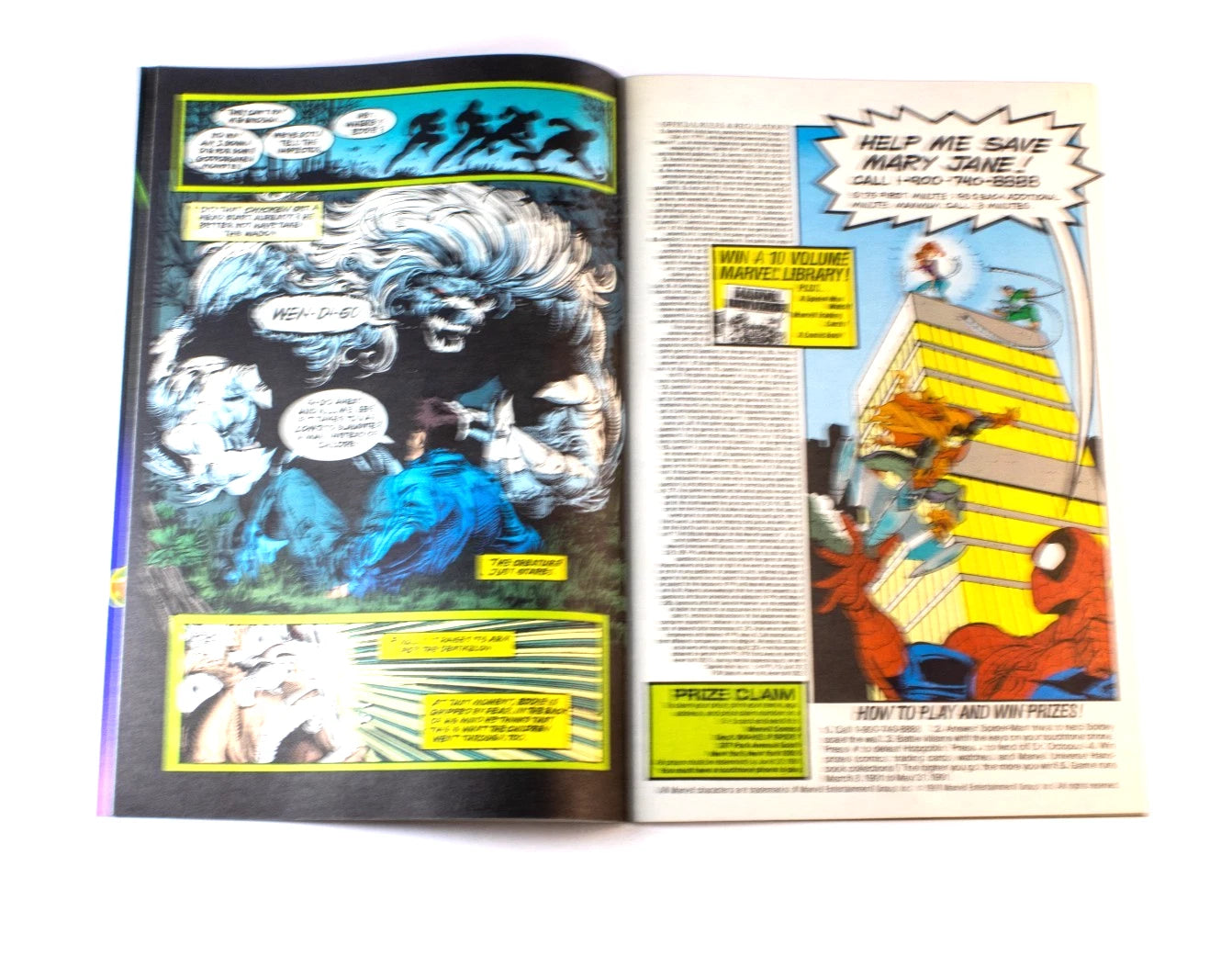 1991 Spider-Man Comic #10 – Marvel – Perceptions Pt. 3/5 – Wolverine & Wendigo