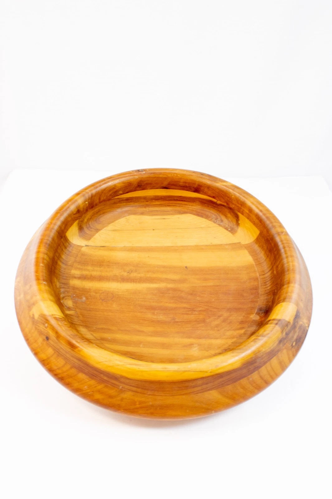 VINTAGE 1950s HAND-TURNED HARDWOOD SERVING BOWL – MIDCENTURY MODERN