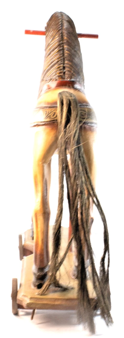 1885-1920s Hand-Carved Wooden Riding Horse w/Iron Wheels – Antique Folk Art 37