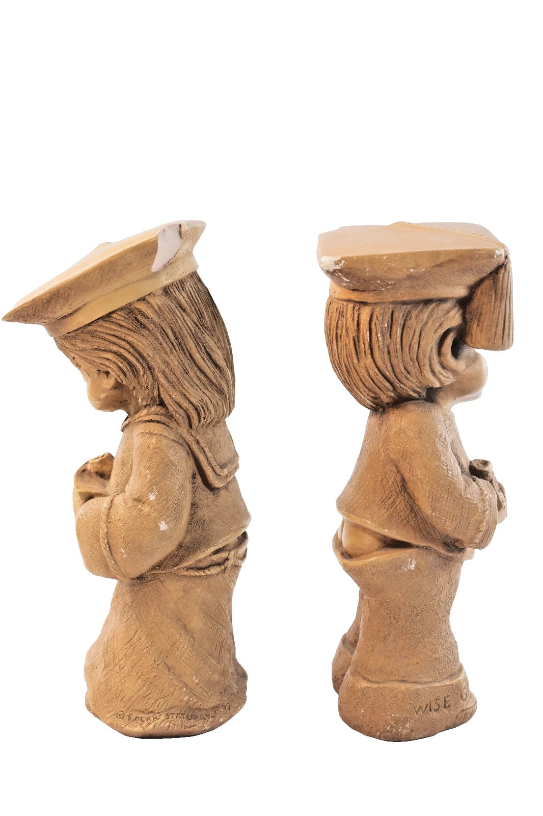 🎓 Fanny Kins “Wise Gal” & “Wise Guy” Graduation Figurine Set – 1970s Resin