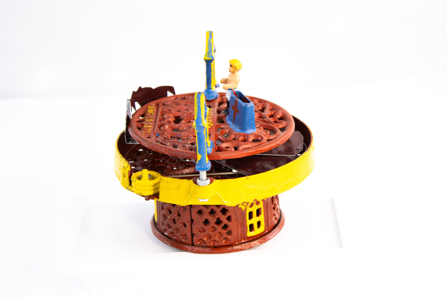 Antique 1871 Horse Race Cast Iron Mechanical Bank – J&E Stevens – Patented Toy