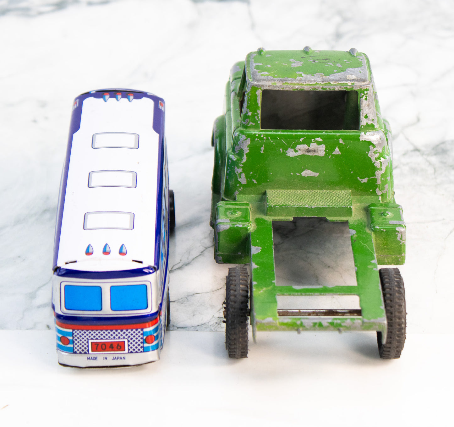 Vintage Toy Vehicle Lot – Greyhound Bus & Truck Cab