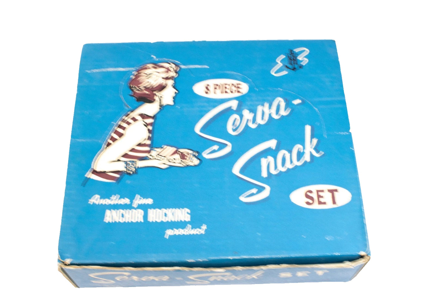 Vintage Anchor Hocking Serva-Snack Set – Original Box, 1950s Glass Hostess Set,