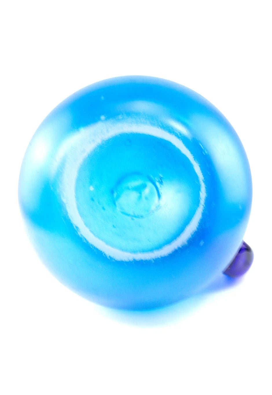 Vivid Cobalt Blue Hand-Blown Art Glass Pitcher / Vase — Frosted Finish, 10.5"