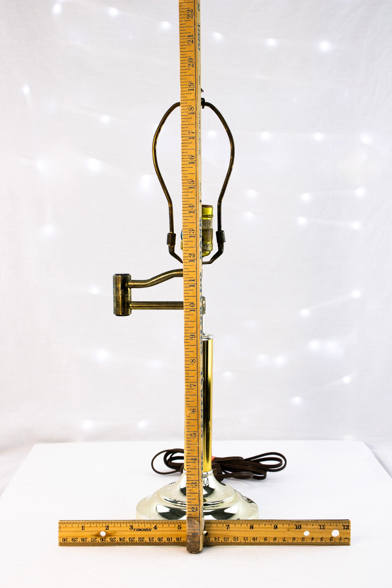 Vintage Brass Swing-Arm Table Lamp w/ Adjustable Arm & Weighted Base