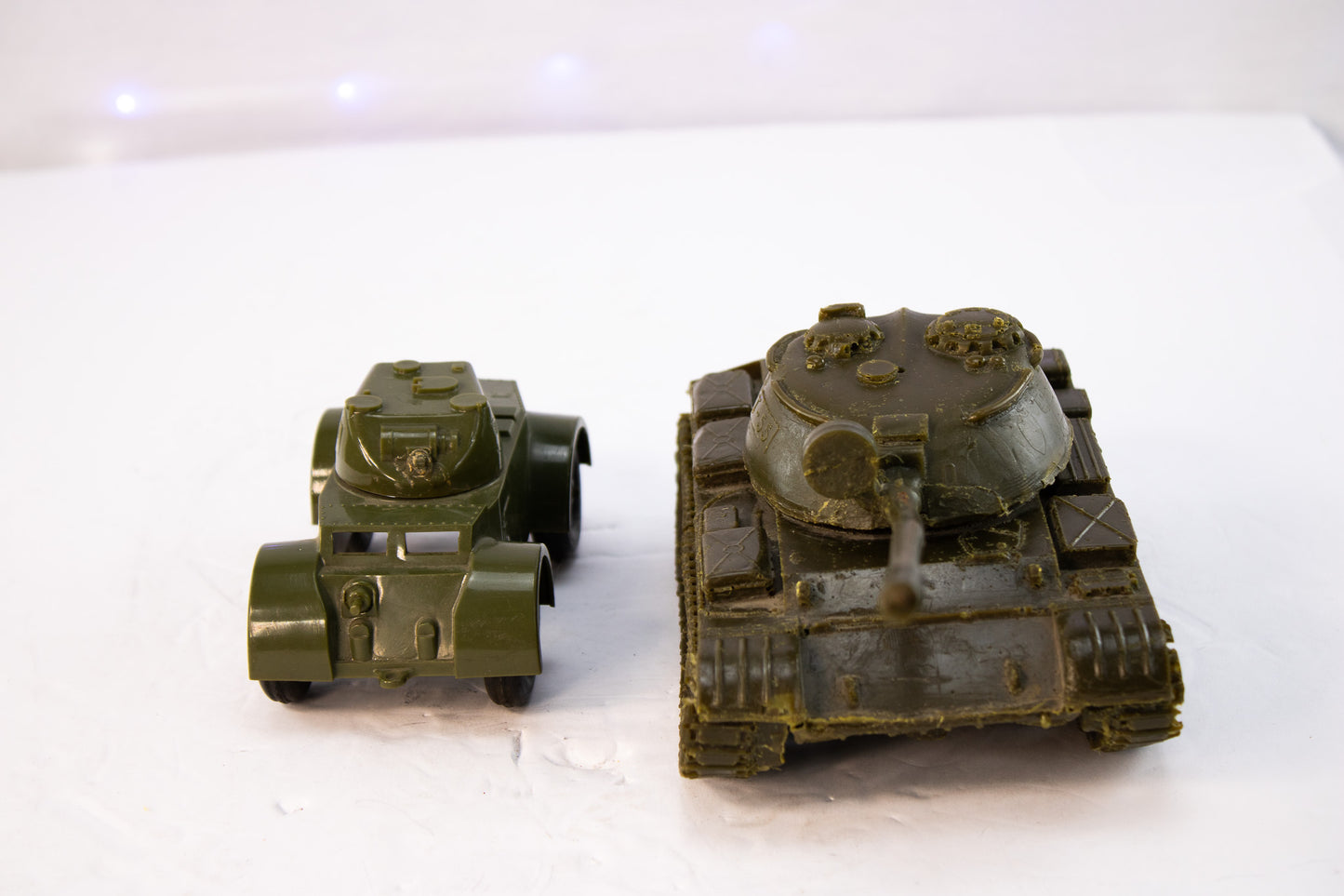 Vintage WWII Army Men Lot Marx Style Tank Scout Car Soldiers 1950s