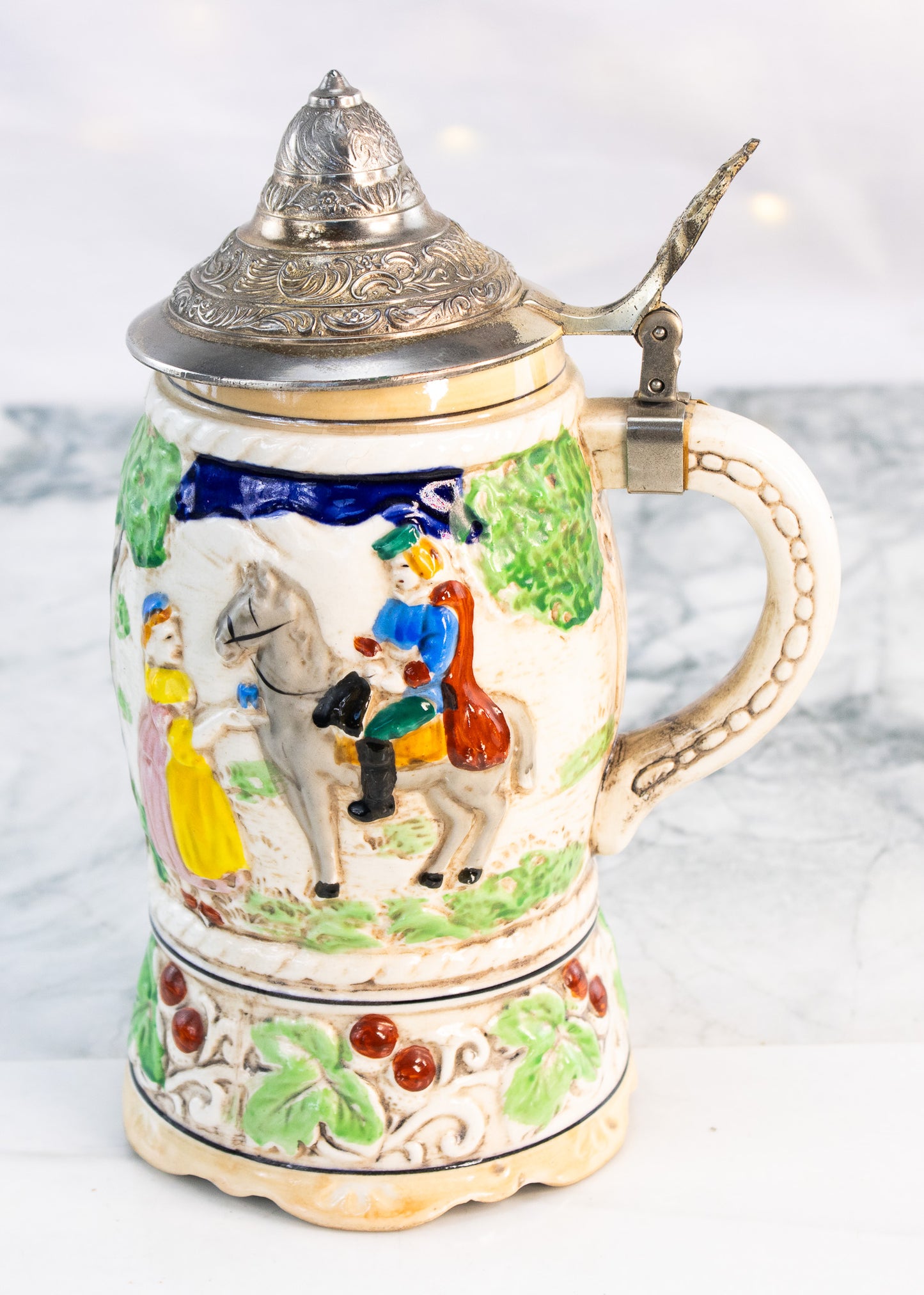 Old World Musical Beer Stein – Made in Japan – Courting Scene Relief