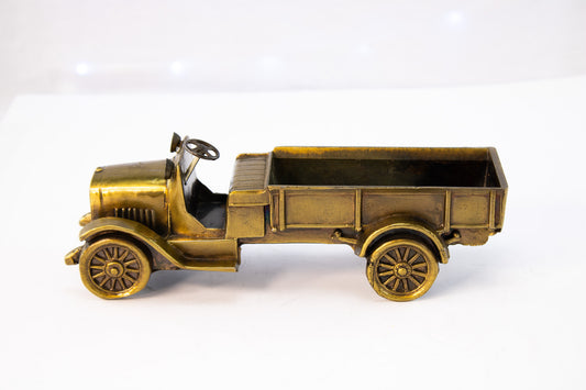 Solid Brass Vintage Chevrolet Style Dump Truck – Heavy Brass Desk Decor