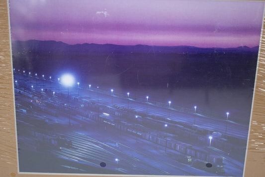 Vintage Barstow Train Yard Photograph – Santa Fe Hump Yard at Dusk – Barstow, CA