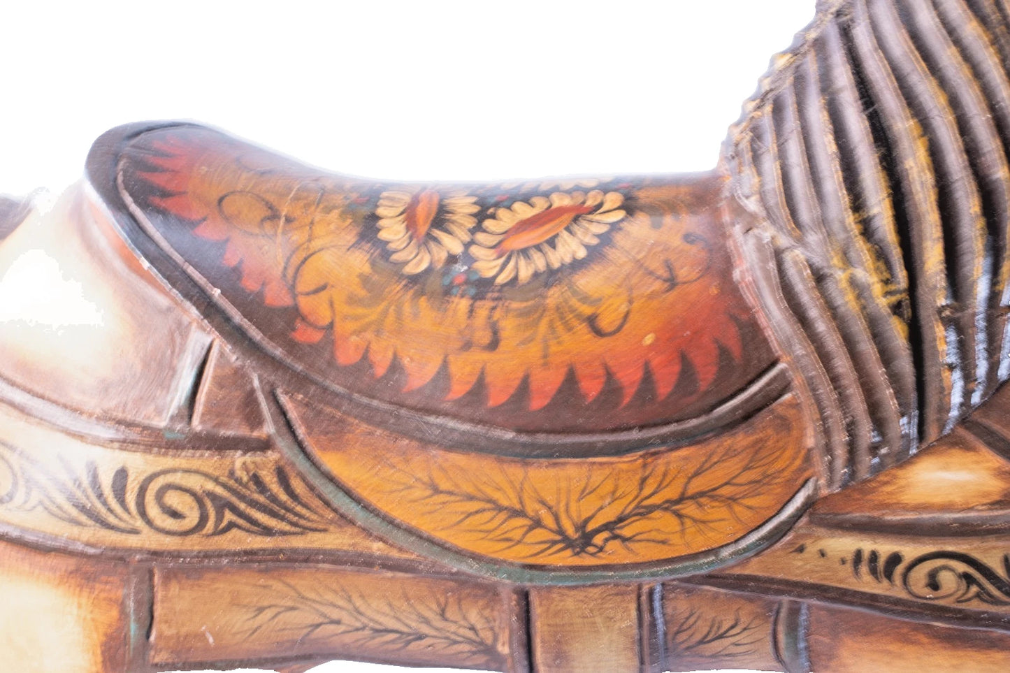 1885-1920s Hand-Carved Wooden Riding Horse w/Iron Wheels – Antique Folk Art 37