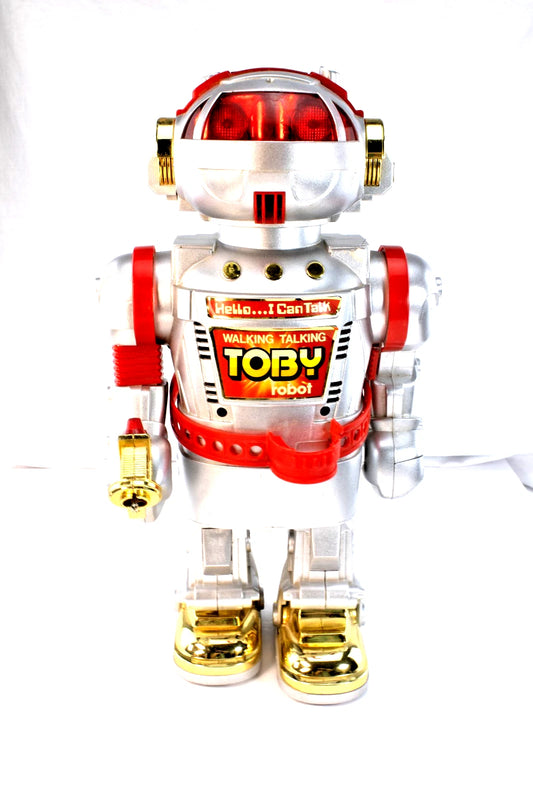 Silver Toby Walking Talking Robot (Broken Gun + Crack)