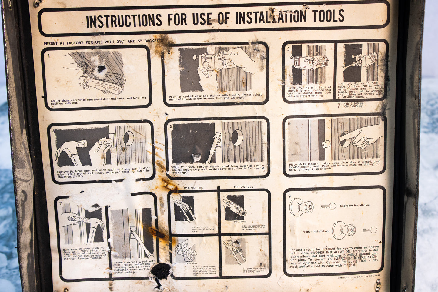 Vintage Kwikset K Locksets Installation Kit - Locksmith Tool Case - Hardware Tools