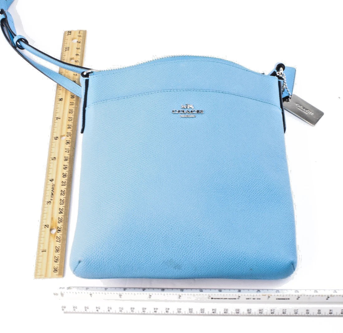 Coach Crossgrain Leather Zip-Top Crossbody Bag (Cornflower Blue)