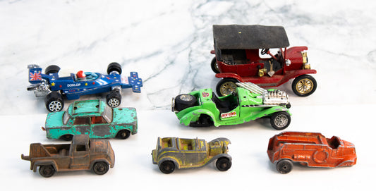 Vintage Diecast Toy Car Lot Matchbox Lesney Fiat 1500 Ford Model T Dragster