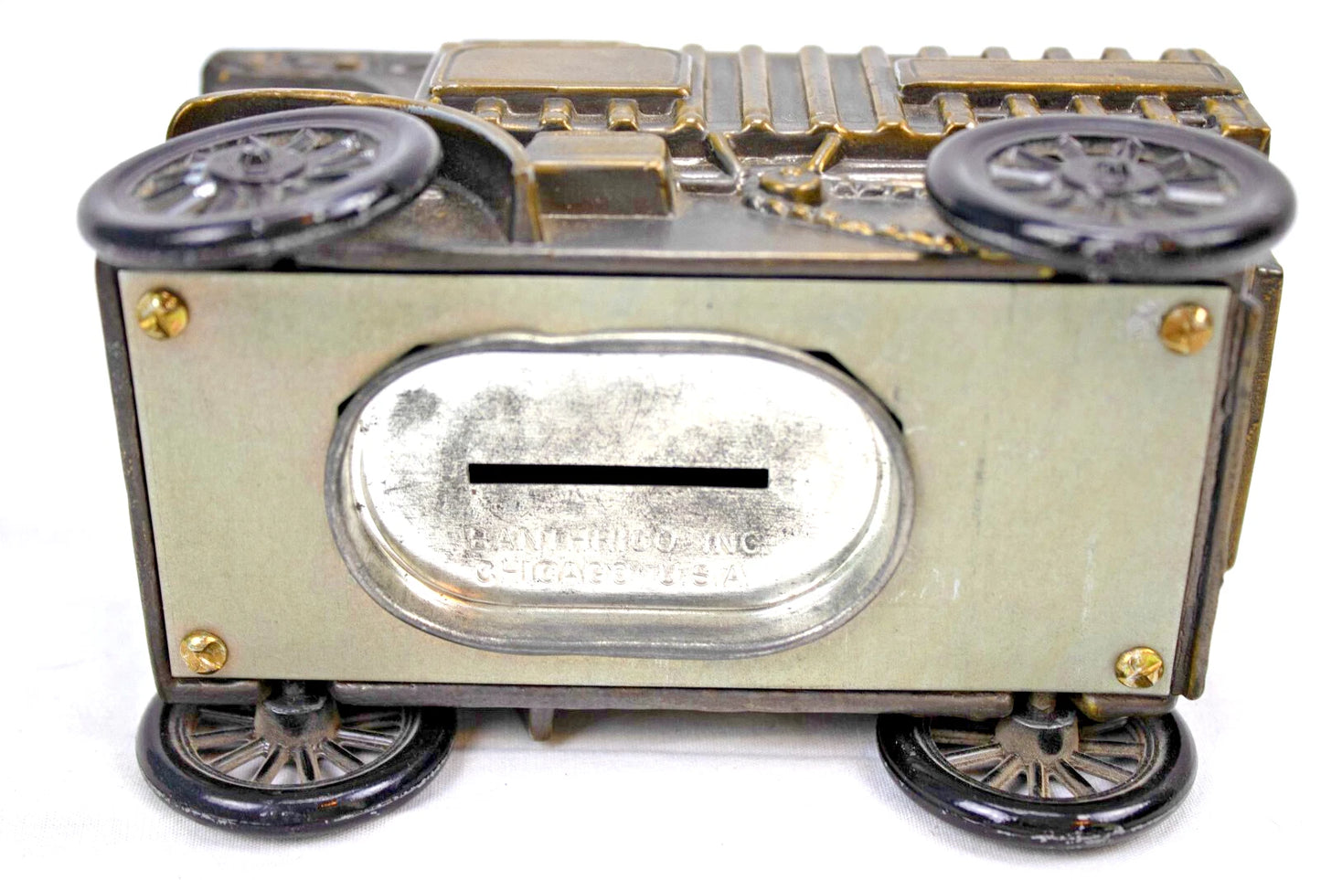 Vintage Die-Cast Coin Bank Cars Lot (4) – 1980s First Fed Promo Metal Vehicles