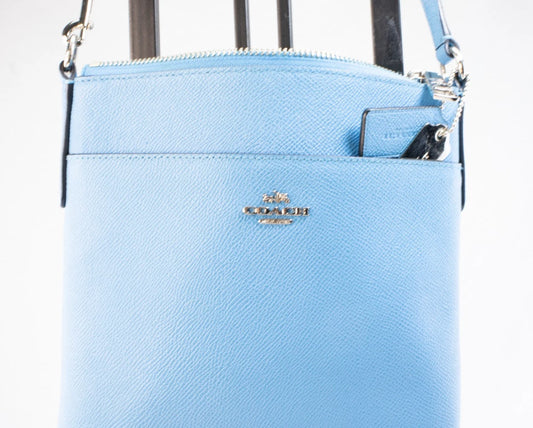 Coach Crossgrain Leather Zip-Top Crossbody Bag (Cornflower Blue)