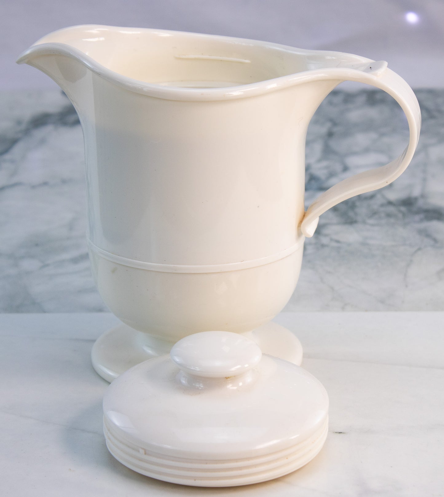 Cream Thermal Coffee Server Insulated Carafe Retro Coffee Pot Ivory Pitcher
