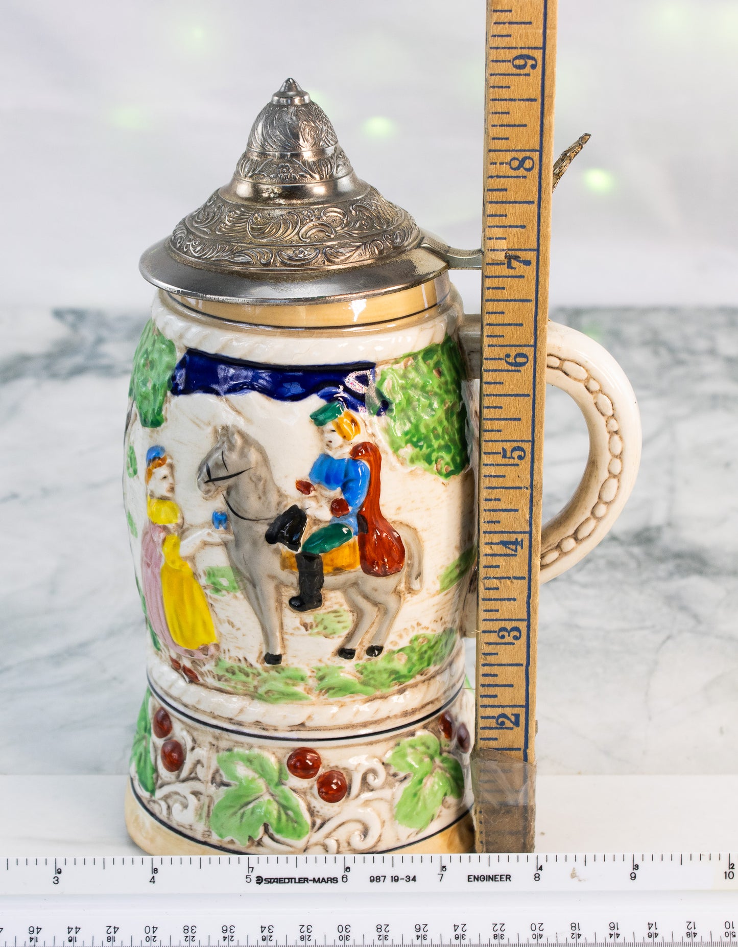 Old World Musical Beer Stein – Made in Japan – Courting Scene Relief