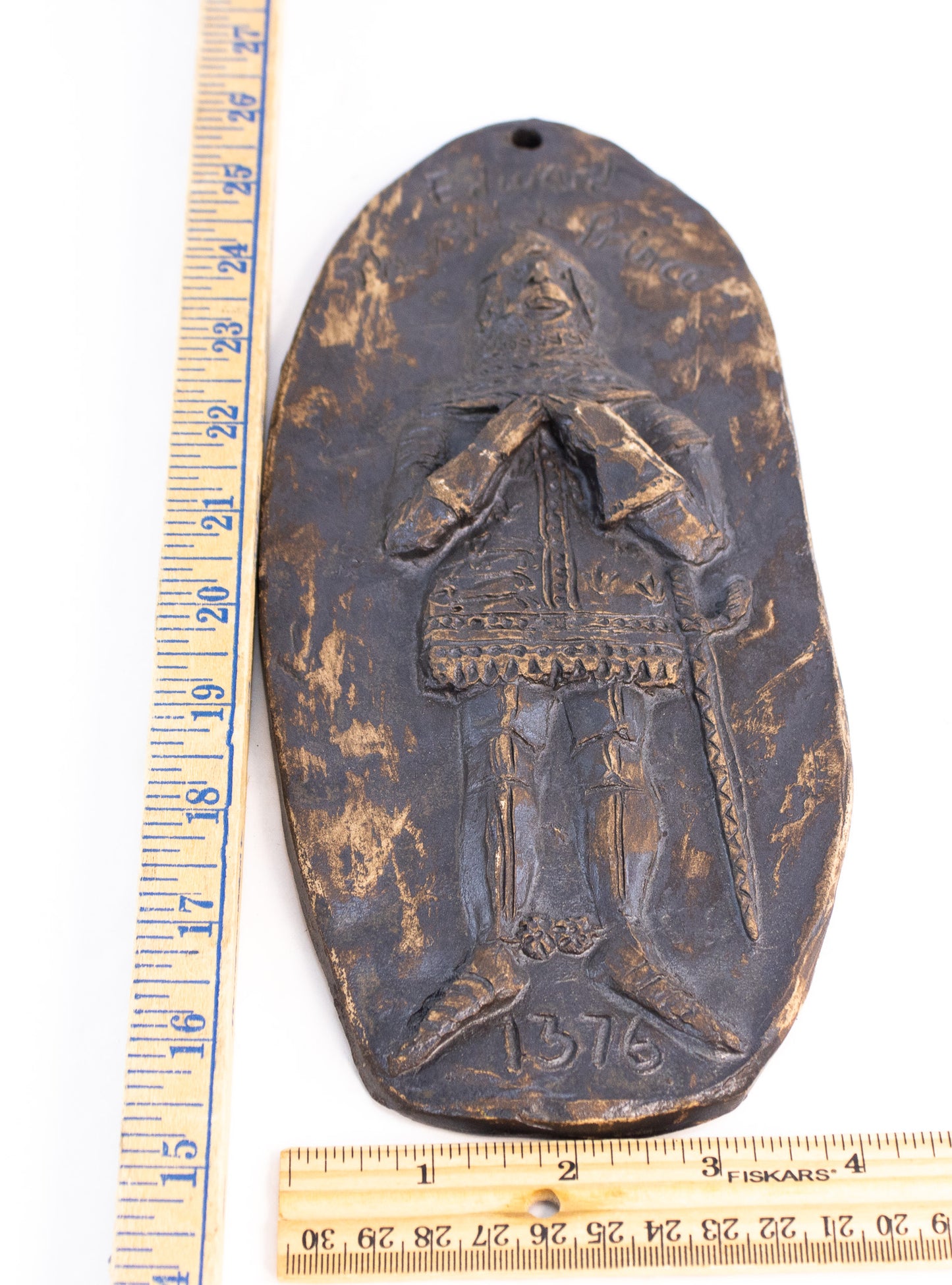 Edward the Black Prince Medieval Clay Wall Plaque Folk Art Relief
