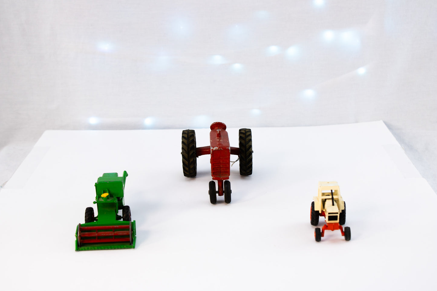 Vintage Diecast Farm Toy Lot – Tractors Bulldozers & Equipment | Rustic Display