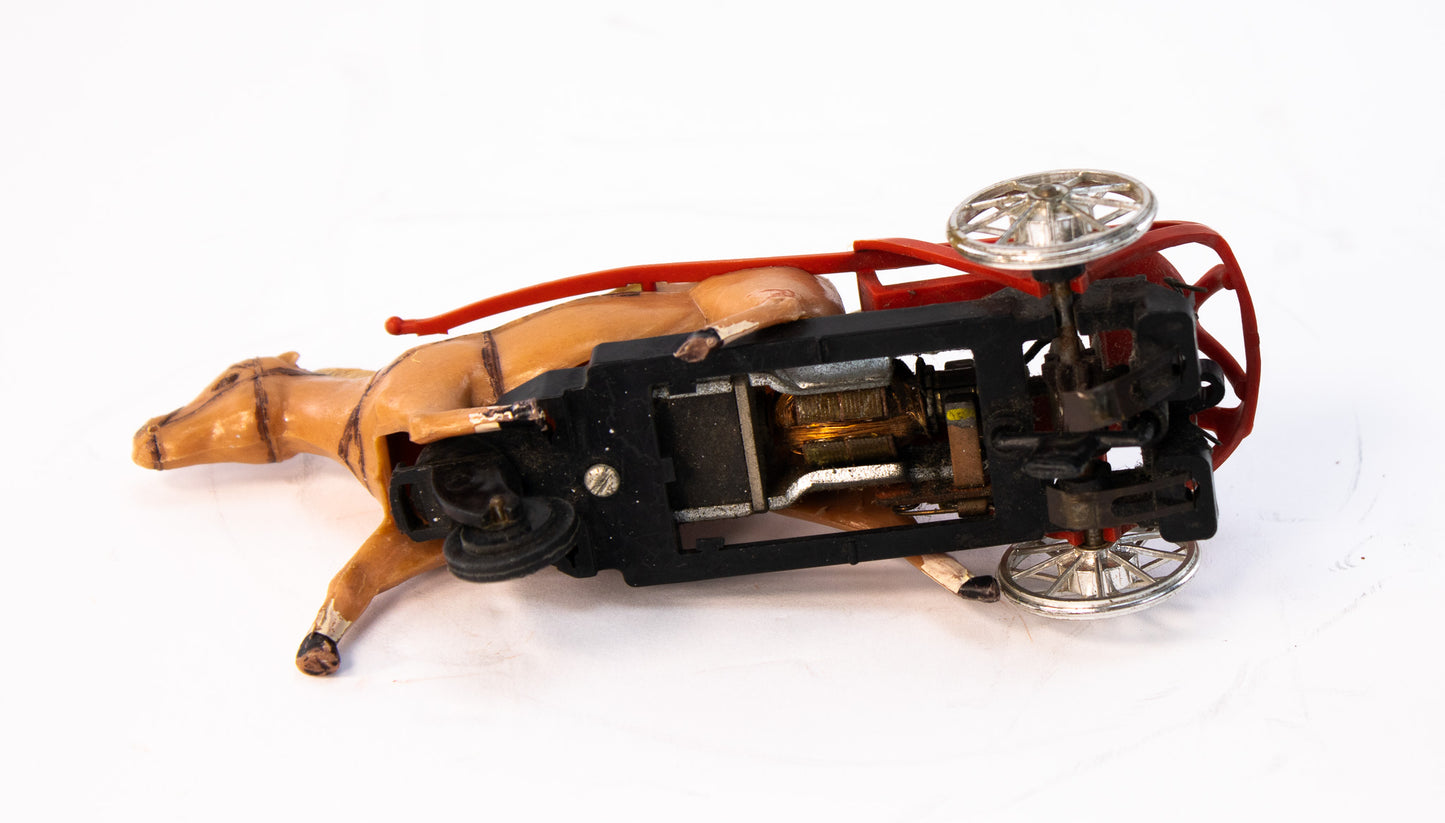 Vintage Slot Horse Racing Track Horse | Mid-Century Arcade Mechanical Toy