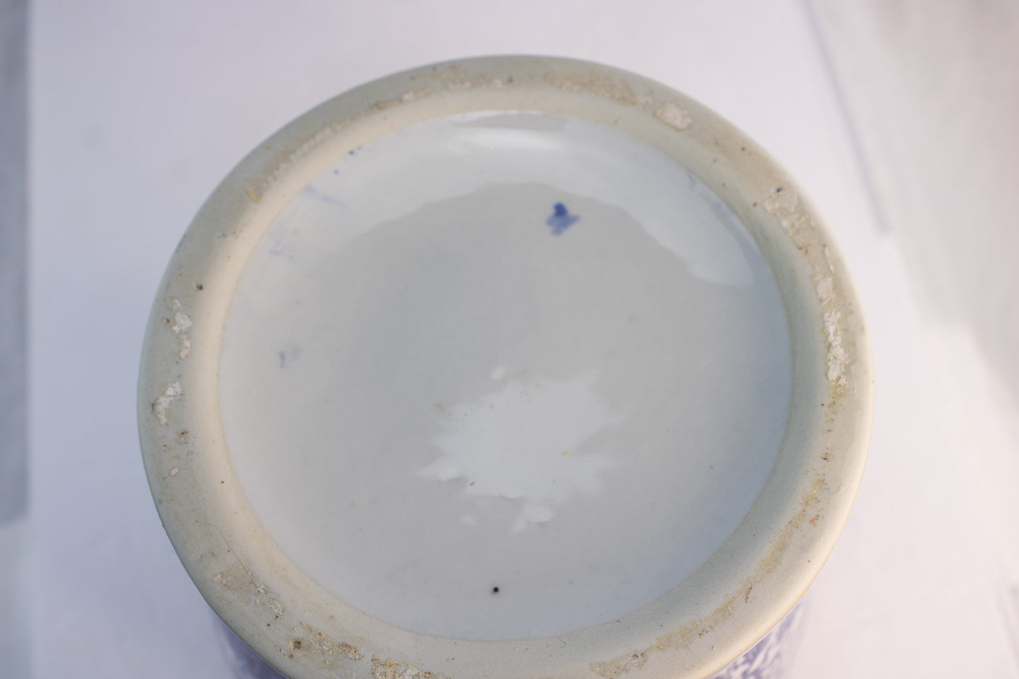 Large Blue White Ginger Jar with Lid Chinoiserie Floral Porcelain Decor