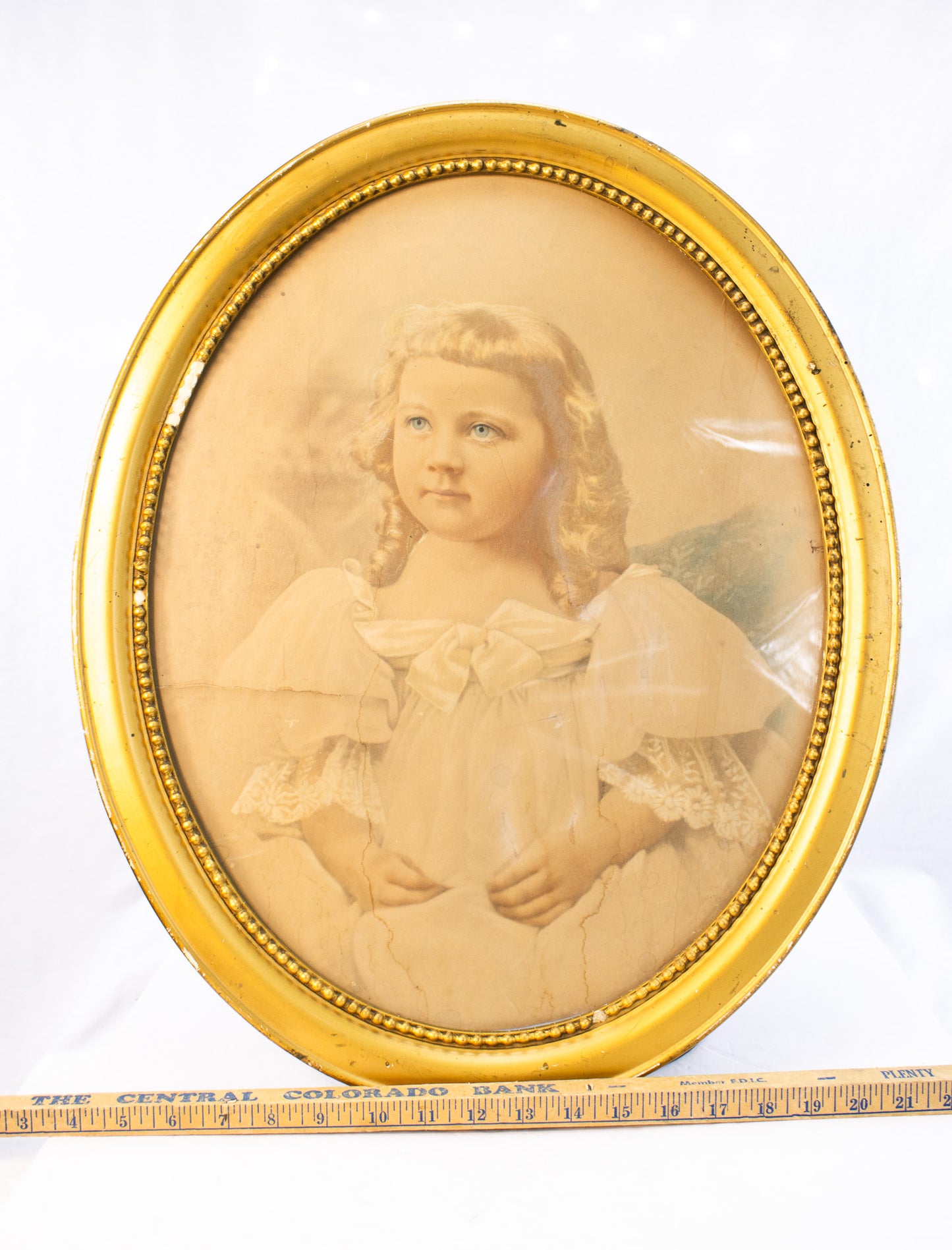 Antique Oval Child Portrait | Gilded Frame | Victorian Era Wall Art