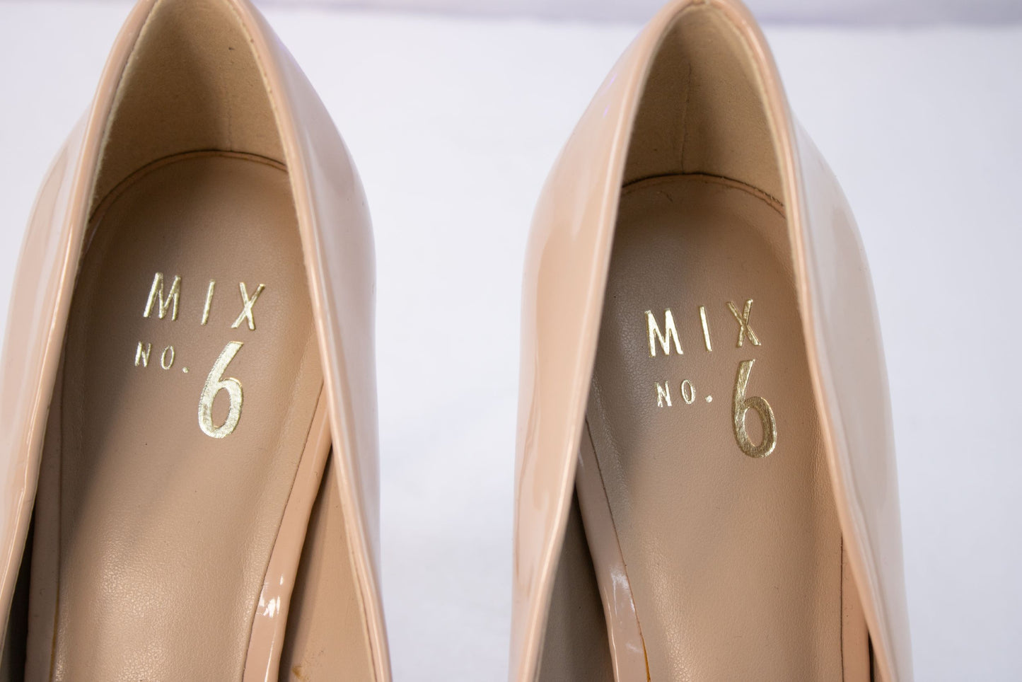 Mix No. 6 Nude Patent Stiletto Pumps – Women’s 9.5M Pointed Toe Heels