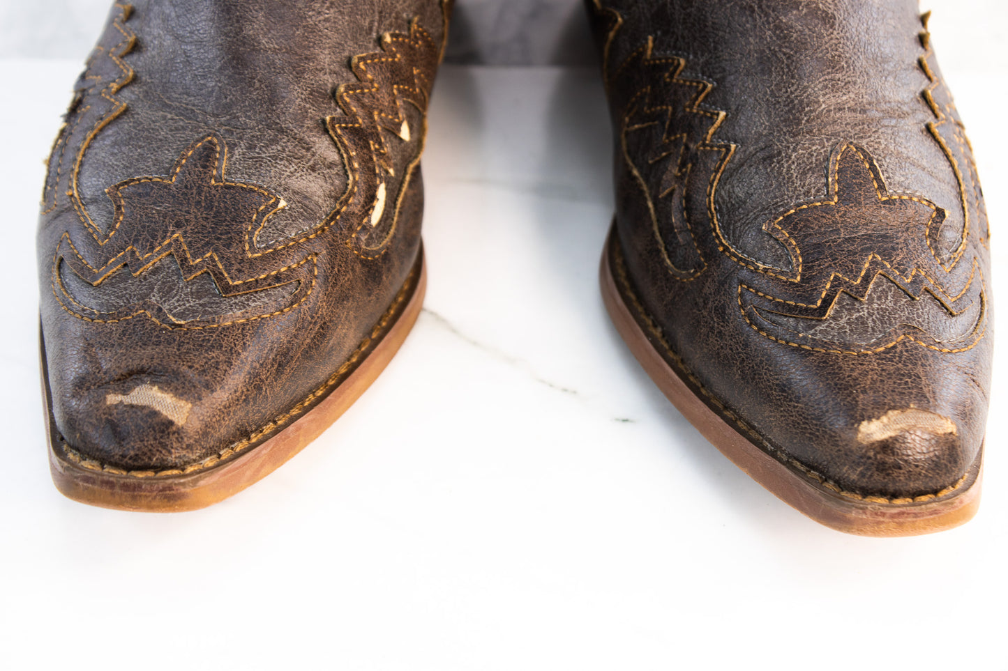 Roper Womens Cowboy Boots Brown Western Snip Toe Cowgirl Boots 9.5